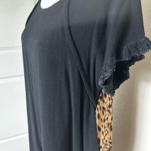 Black fringe dress with Leopard on Backside